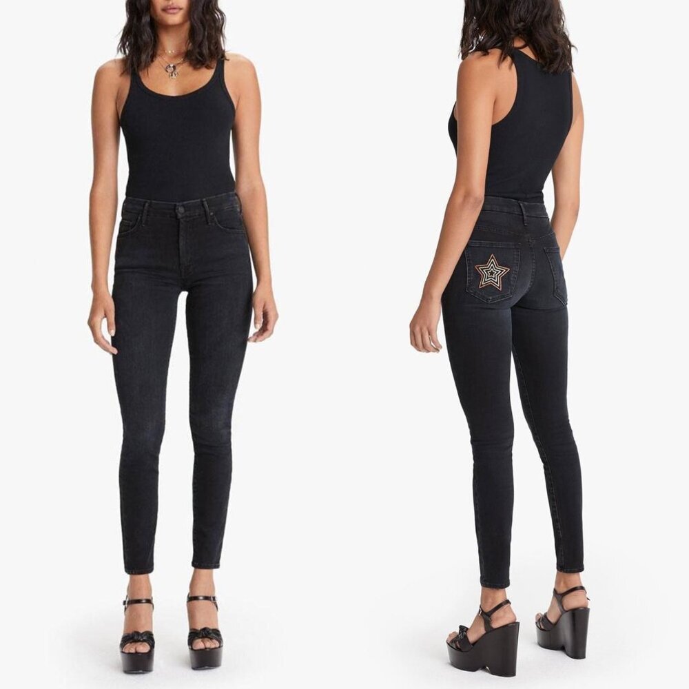 MOTHER The Looker High Waisted Blackbird Jeans Size 28
